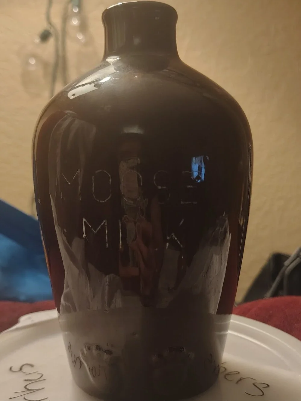 Brown Glazed Ceramic Moose Milk Jug